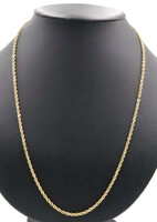 High Shine 10KT Yellow Gold 2.9mm Wide Classic Rope Chain 25" Necklace - 15.91g