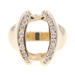 Unique 0.56 Ctw Round Channel-Set Diamond 14KT Yellow Gold Split Oval Ring 7.8g