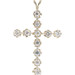 Religious 0.77 Ctw Round Cut Diamond 14KT White Gold Cross Necklace Pendant 1.5"