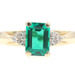 Women's 0.80 Ct Lab-Created Emerald & Natural Diamond 10KT Yellow Gold Ring LGL