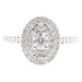 0.90 ctw Round Diamond Double Halo Oval Cluster 14KT White Gold Engagement Ring