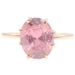 Women's 4.30 Ct Oval Cut Pink Cubic Zirconia 10KT Gold Solitaire Ring 2.70g