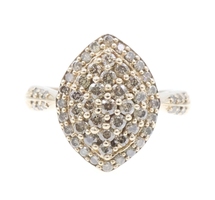 Women's 1.12 Ctw Round Champagne Diamond 14KT Gold Marquise Cluster Ring SJ 4.2g