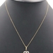 0.08 ctw Round Diamond 10KT Yellow Gold Heart Cross Pendant on 18" Necklace 2.2g