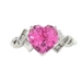 Heart-Cut 2.15 Ct Synthetic Pink Sapphire & Round Diamond 10KT Gold Ribbon Ring