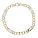 Italy High-Polish 14KT Yellow & White Gold Elongated Figaro Bracelet 9" 19.53g