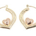 0.8" Estate Two Tone 14KT Yellow and Rose Gold Women's Heart Hoop Earrings 
