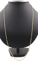 High Shine 14KT Yellow Gold 2.4mm Thin Classic Rope Chain Necklace 30" - 5.70g