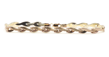 Women's 10KT Yellow Gold Fancy 7.5" - 5mm Wide Fancy Link Bracelet - 4.22 Grams 