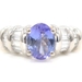 Women's 1.08 Ct Oval Tanzanite & Baguette Diamond 18KT Two-Tone Gold Ring 8.36g
