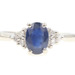 Oval Cut 0.90 Ct Lab-Created Blue Sapphire & Round Diamond 14KT White Gold Ring