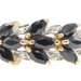 East-West 1.05 Ctw Marquise Onyx & Round Diamond 14KT Yellow Gold Cluster Ring