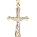 Classic Two Tone 14KT Yellow and White Gold 41.9mm Crucifix Cross Pendant 1.42g