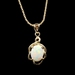 14KT Yellow Gold 0.53 ctw Oval Cabochon Opal Pendant on 18" 14KT Gold Necklace