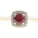0.45 ctw Round Cut Lab Created Ruby & 0.25 ctw Diamond Halo 14KT Gold Ring 