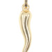 High Shine 14KT Yellow Gold Italian Horn / Cornicello Charm Estate Pendant 0.7"