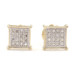 0.20 ctw Round Diamond Micro Pave Square Cluster 10KT Yellow Gold Stud Earrings 