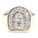 Channel-Set Round CZ 14KT Yellow Gold Virgin Mary Lady Guadalupe Horseshoe Ring