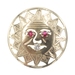 Unique 14KT Gold 0.22 Ctw Lab-Created Ruby & Diamond Sun Face Pendant 1.1" 5.34g