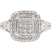 1.0 Ctw Princess & Round Diamond 10KT White Gold Double Halo Engagement Ring
