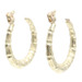Estate High Shine 10KT Yellow Gold Bamboo-Style Hinged Hoop Earrings 0.7" - 1.1g