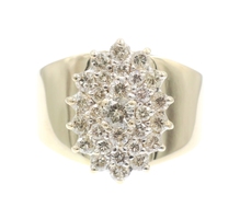 Women's 1.10 Ctw Round Cut Diamond Marquise Cluster 10KT Yellow Gold Estate Ring