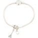 Pandora Moments Sparkling Crown O Bracelet Sterling Silver with 2 Charms 7" 19g