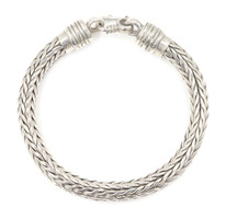 Heavy Sterling Silver (925) 7.9mm Wide Round Foxtail Chain Bracelet 8" - 63.5g