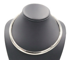 Classic Sterling Silver (925) 8mm Wide Italy Omega Chain Necklace 20 1/2" - 36g