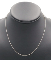 Classic Italy 18KT White Gold (750) 0.9mm Thin Snake Chain Necklace 16" - 2.95g