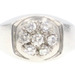 Men's Textured 14KT White Gold 0.48 Ctw Round Diamond 7-Stone Cluster Ring 6.24g