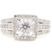 2.18 Ctw Round Diamond 14KT White Gold Square Cluster Halo Engagement Ring 6.46g