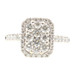1.42 ctw Round Diamond Rectangle Halo Cluster 18KT White Gold Engagement Ring 