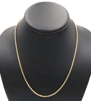High Shine Heavy 18KT Yellow Gold 2.3mm Classic Rope Chain Necklace 18" MA 9.82g