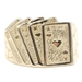 Textured Royal Flush 14KT Yellow Gold Playing Cards Nugget Band Ring CG 9.7g