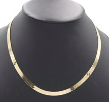 High Shine 10KT Yellow Gold 6mm Classic Herringbone Chain Necklace 20" 15.54g