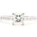 0.90 Ctw Princess & Round Diamond 14KT White Gold Half-Eternity Engagement Ring