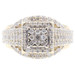 1.35 ctw Round and Baguette Diamond Cluster 10KT Yellow Gold Engagement Ring 