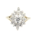 Women's 0.26 Ctw Round Diamond 14KT Yellow Gold Floral Cluster Ring 4.91g FR