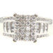 1.18 Ctw Round & Baguette Diamond 10KT White Gold Rectangular Cluster Ring 5.8g 