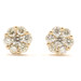 0.50 ctw Round Diamond Flower Cluster 10KT Yellow Gold Screw Back Stud Earrings 