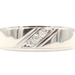 Diagonal 0.15 ctw Round Diamond 10K White Gold Men's Classic Wedding Band by MGW