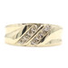 Diagonal 2-Row 1/3 tw Round Diamond 10KT Yellow Gold Channel Wedding Ring by MGW