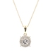 Women's 0.20 ctw Round Diamond Halo 10KT Yellow Gold Pendant w 10KT 19" Necklace