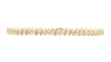 2.00 ctw Round Diamond 14KT Yellow Gold Women's Estate Tennis Bracelet 7"- 9.30g