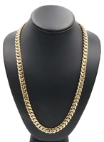 High Shine 10KT Yellow Gold 9.6mm Wide Hollow Cuban Chain Necklace 24" - 52.27g