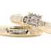 10KT Yellow Gold 0.07 ctw Round Diamond Estate Women's Wedding Ring Set 4.8g 