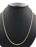 Heavy 14KT Yellow Gold 3.5mm Wide High Shine Rope Chain Necklace 24" - 24.31g