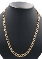 Diamond Cut 14KT Yellow Gold 7.9mm High Shine Curb Link Necklace 24" - 27.96g