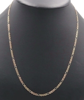14KT Yellow White & Rose Tri Color Gold 2.8mm Mariner Chain Necklace 22" - 5.0g